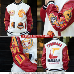 Custom Aqua Orange-White Gradient Line Bomber Full-Snap Varsity Letterman Hoodie Jacket