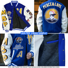 Custom Aqua Black-White Abstract Network 3D Pattern Design Bomber Full-Snap Varsity Letterman Hoodie Jacket
