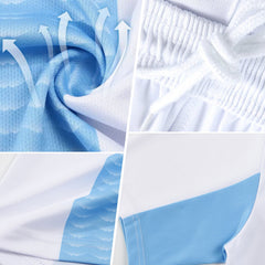 Custom Aqua Black-White Lightning Sports Sublimation Soccer Uniform Jersey